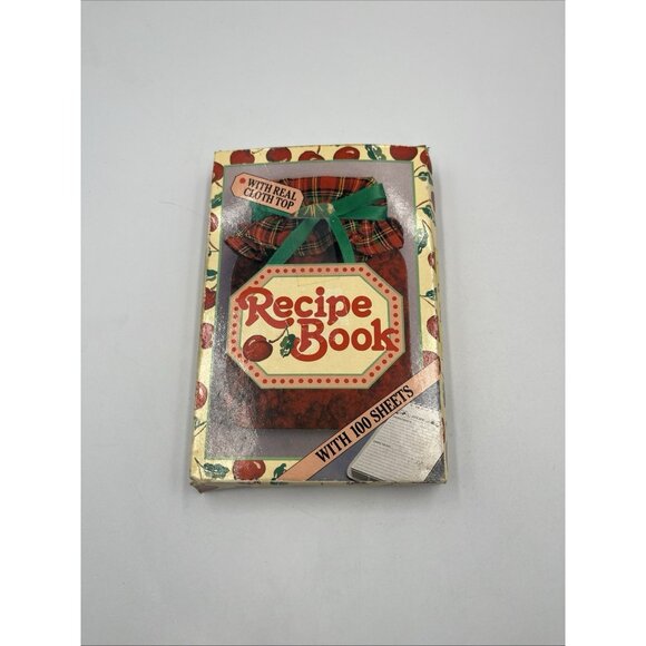 Vintage 1980s Recipe Book With Real Cloth Top 100 Sheets ADORABLE FIND - Picture 2 of 14